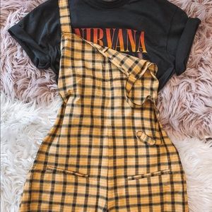 Yellow and black overalls